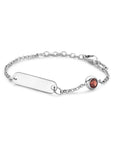 Zilver Gerhodineerd Graveerarmband Plaat 5,0 mm Met Geboortesteen 11 + 2 Cm 1338656