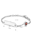 Zilver Gerhodineerd Graveerarmband Plaat 5,0 mm Met Geboortesteen 11 + 2 Cm 1338656