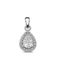 zilver gerhodineerd hanger zirkonia halo 1338716 - PansiteNederland.nl