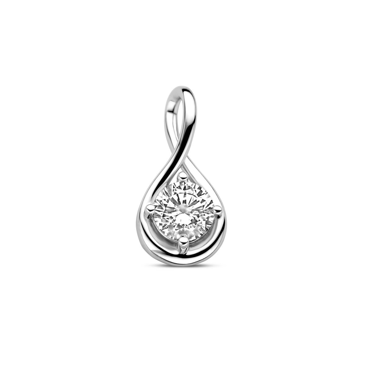 zilver gerhodineerd hanger zirkonia 1338718 - PansiteNederland.nl