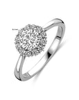 Gerhodineerd Zilver Ring Met Zirkonia Halo 1338719 - PansiteNederland.nl