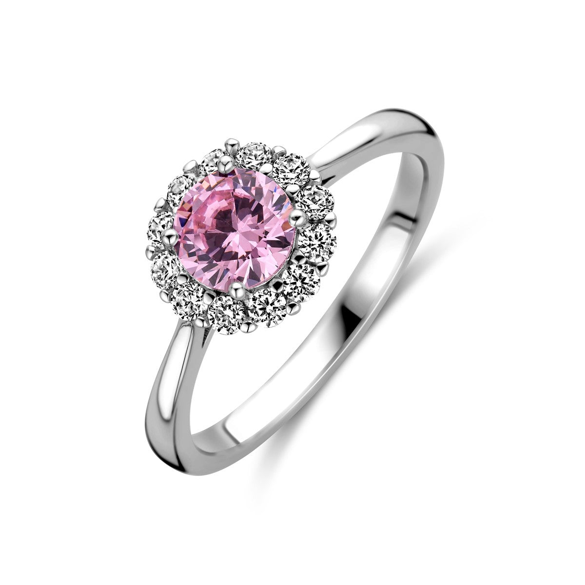 Gerhodineerd Zilver Ring Wit En Roze Met Zirkonia Halo 1338723 - PansiteNederland.nl