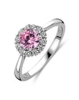 Gerhodineerd Zilver Ring Wit En Roze Met Zirkonia Halo 1338723 - PansiteNederland.nl