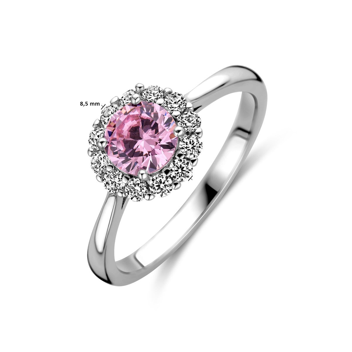 Gerhodineerd Zilver Ring Wit En Roze Met Zirkonia Halo 1338723 - PansiteNederland.nl