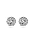 Zilver Gerhodineerd Oorknoppen Zirkonia Halo 1338730 - PansiteNederland.nl
