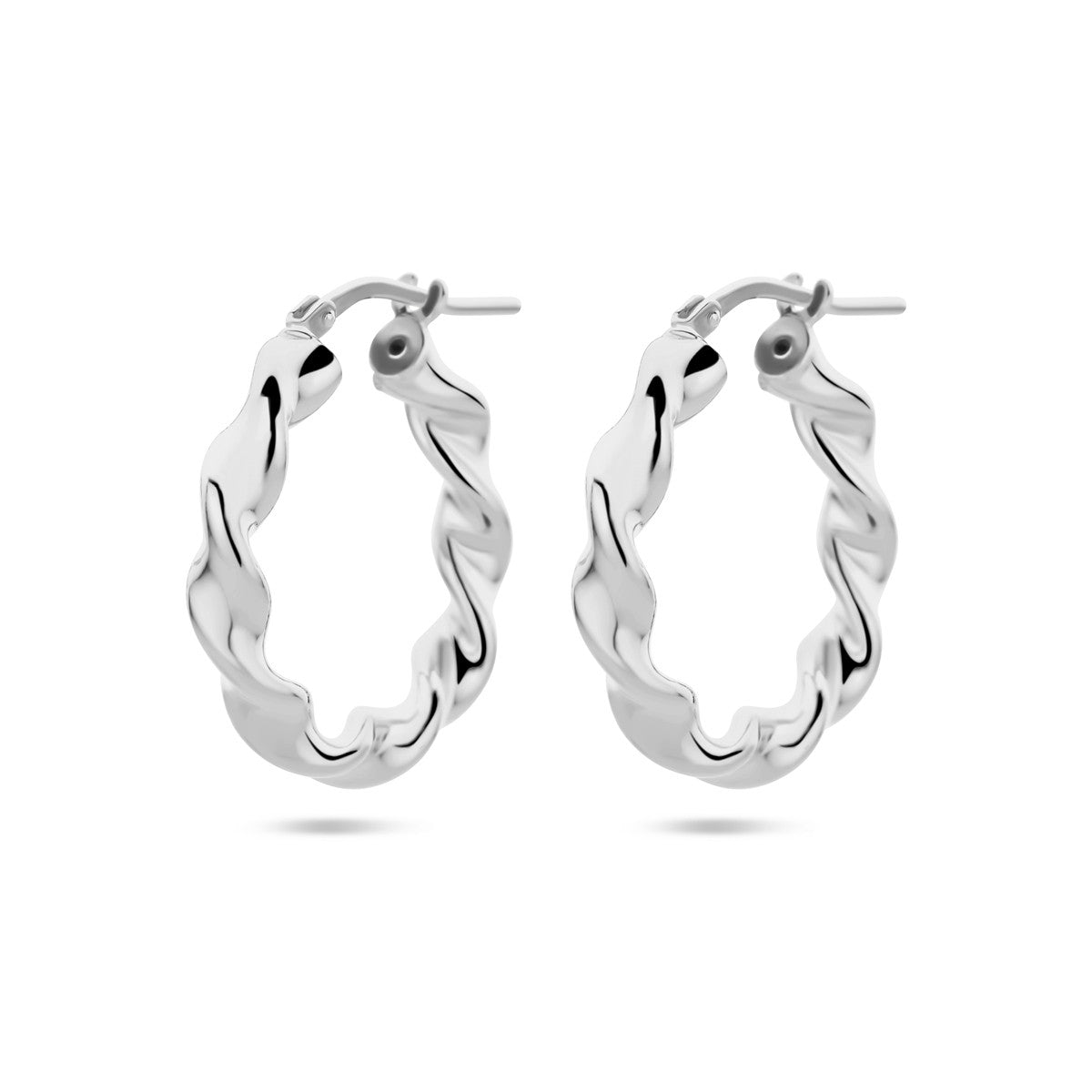 Zilver Gerhodineerd Oorringen Gedraaide Buis 1338741 - PansiteNederland.nl