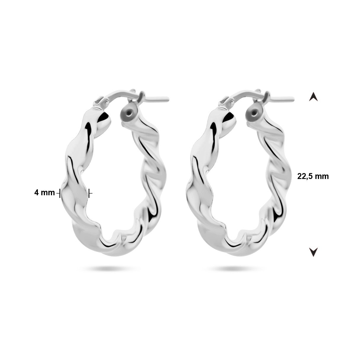 Zilver Gerhodineerd Oorringen Gedraaide Buis 1338741 - PansiteNederland.nl