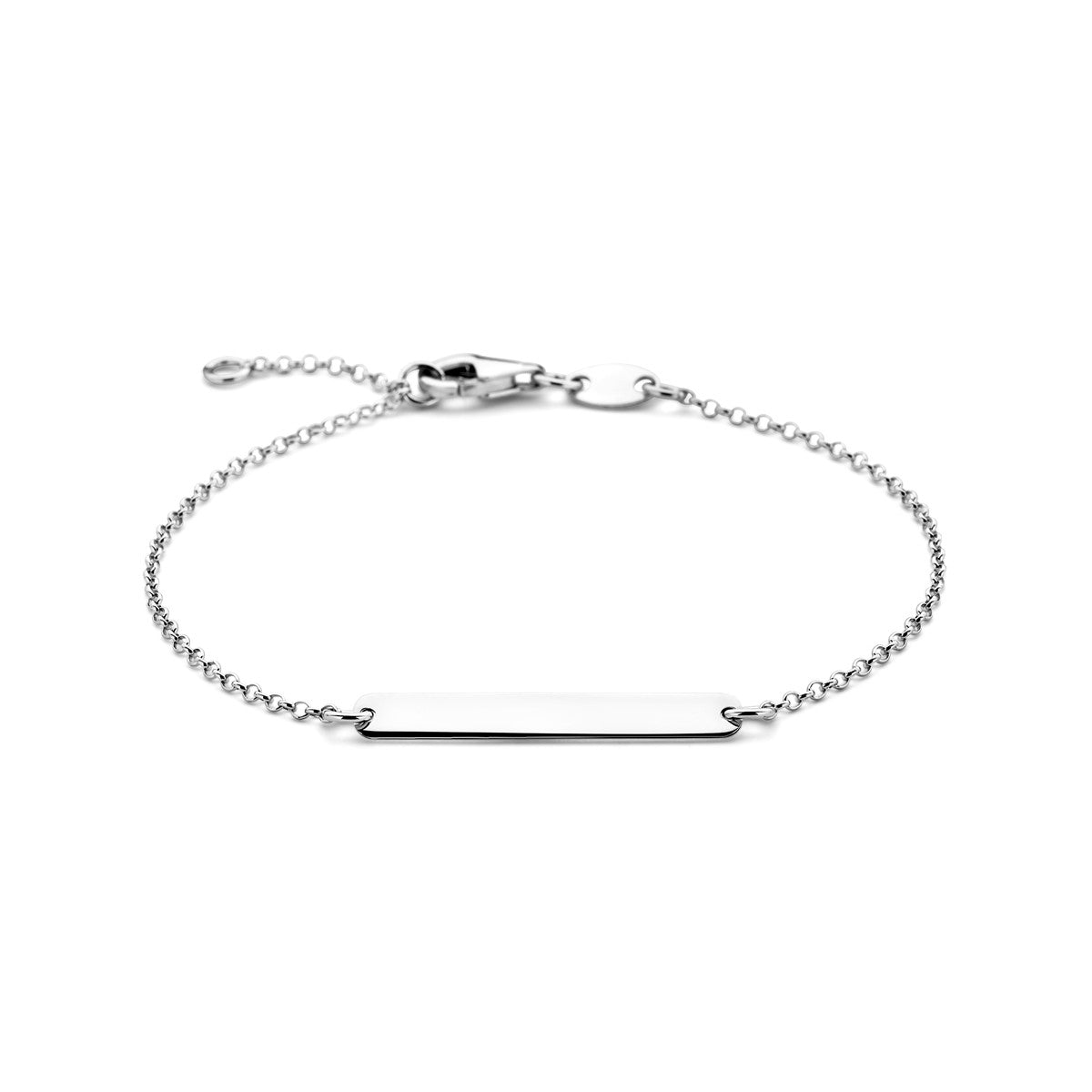 Zilver Gerhodineerd Graveerarmband Plaat 3,5 Mm 14 - 16 Cm 1338743 - PansiteNederland.nl