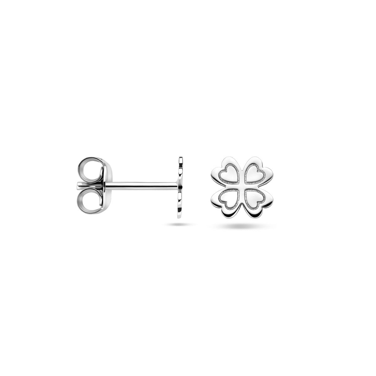 Zilver Gerhodineerd Oorknoppen Klavertje 1338751 - PansiteNederland.nl