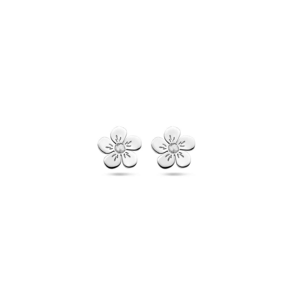 Zilver Gerhodineerd Oorknoppen Bloem 1338752 - PansiteNederland.nl