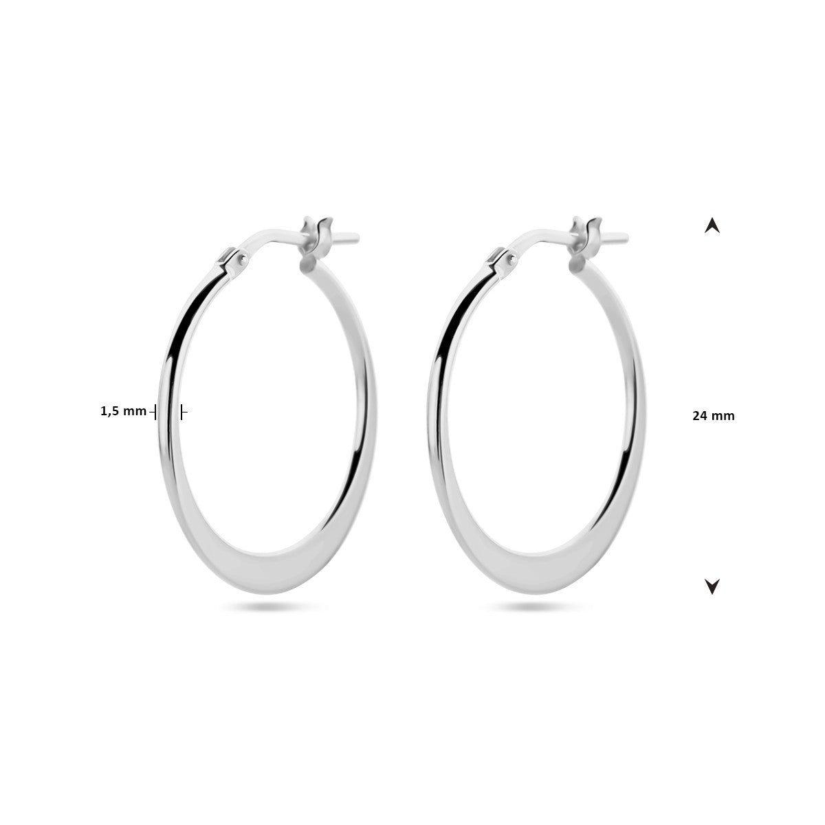 Zilver Gerhodineerd Oorringen Spitse Buis 1338759 - PansiteNederland.nl