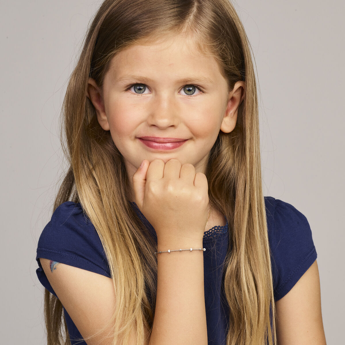 Zilver Gerhodineerd Armband Bolletjes Wit Emaille 13 + 3 Cm 1338761 - PansiteNederland.nl