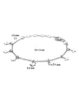 Zilver Gerhodineerd Armband Vlinders 13 + 3 Cm 1338762