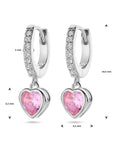 Zilver Gerhodineerd Oorringen Hart Roze En Wit Zirkonia 1338771