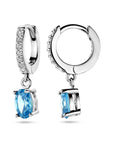Zilver Gerhodineerd Klapoorringen Blauw En Wit Zirkonia 1338782 - PansiteNederland.nl