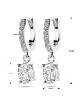 Zilver Gerhodineerd Klapoorringen Zirkonia 1338783 - PansiteNederland.nl