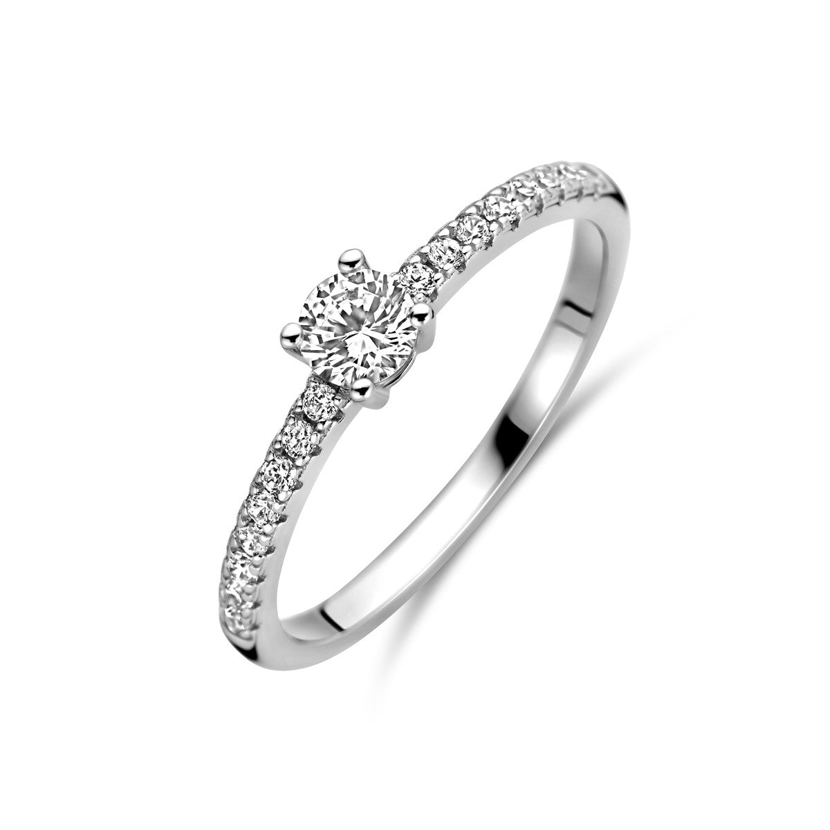 Gerhodineerd Zilver Ring Met Zirkonia 1338789 - PansiteNederland.nl