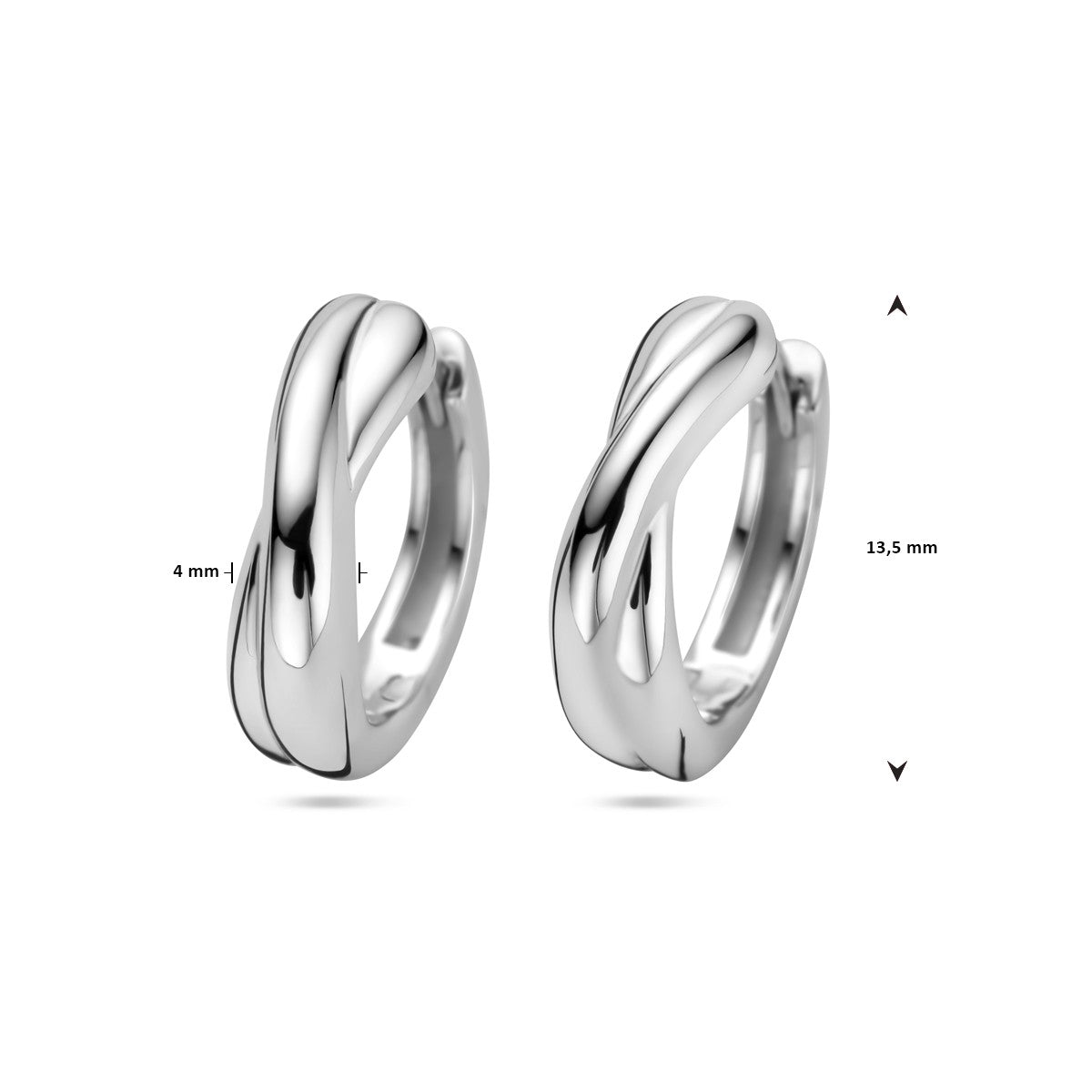 Zilver Gerhodineerd Klapoorringen 1338803 - PansiteNederland.nl