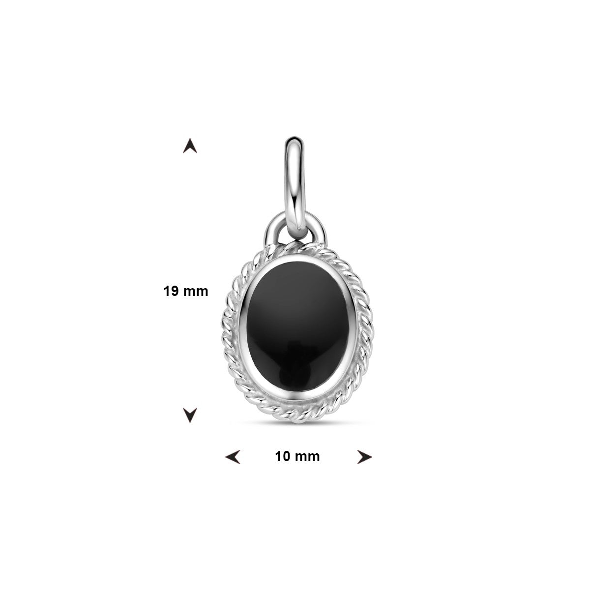 zilver gerhodineerd hanger onyx 1338814 - PansiteNederland.nl