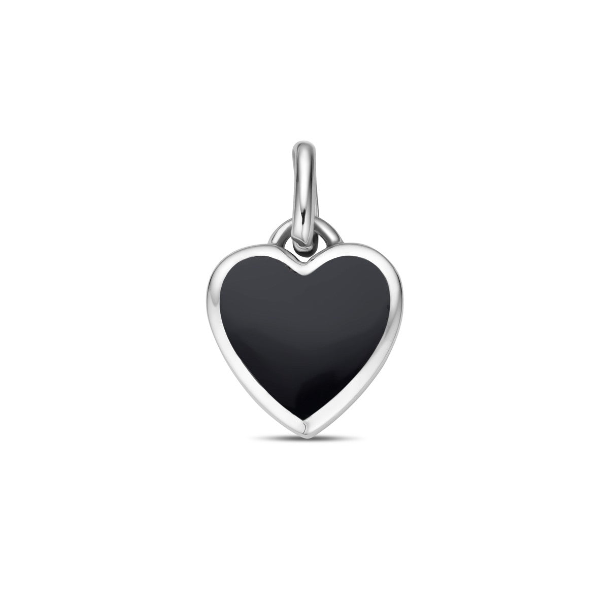 zilver gerhodineerd hanger hartje onyx 1338817 - PansiteNederland.nl