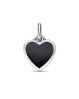 zilver gerhodineerd hanger hartje onyx 1338817 - PansiteNederland.nl