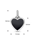 zilver gerhodineerd hanger hartje onyx 1338817 - PansiteNederland.nl