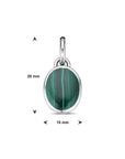 zilver gerhodineerd hanger malachiet 1338821 - PansiteNederland.nl