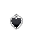zilver gerhodineerd hanger hartje onyx 1338823 - PansiteNederland.nl
