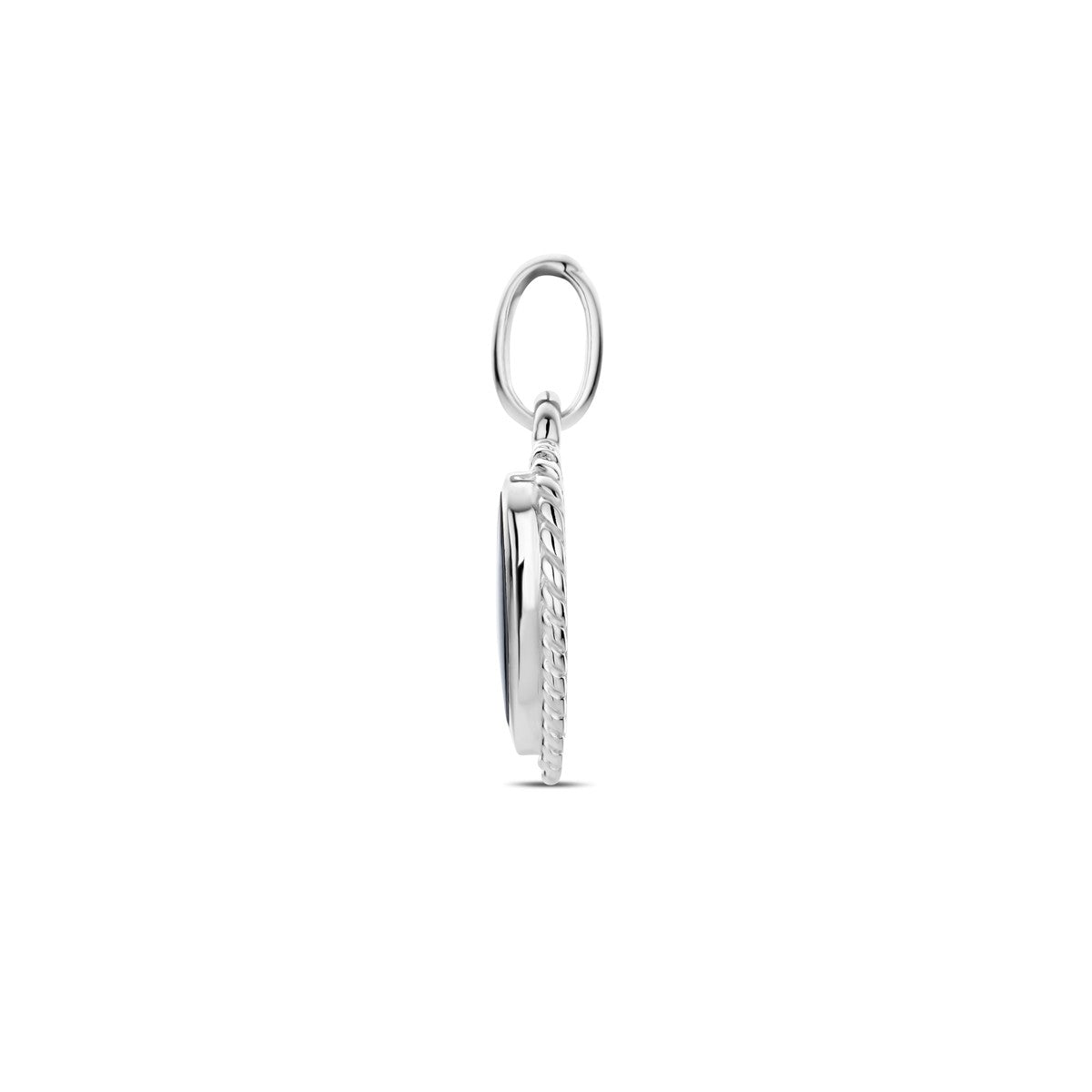 zilver gerhodineerd hanger hartje onyx 1338823 - PansiteNederland.nl