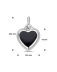 zilver gerhodineerd hanger hartje onyx 1338823 - PansiteNederland.nl