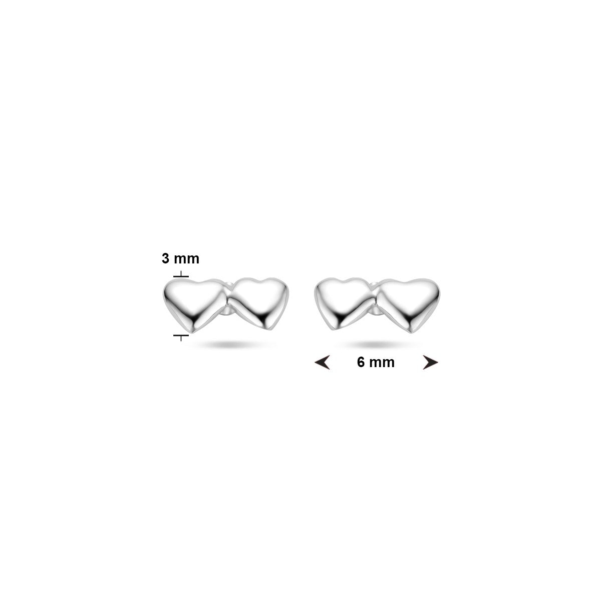 Zilver Gerhodineerd Oorknoppen Hartjes 1338834 - PansiteNederland.nl