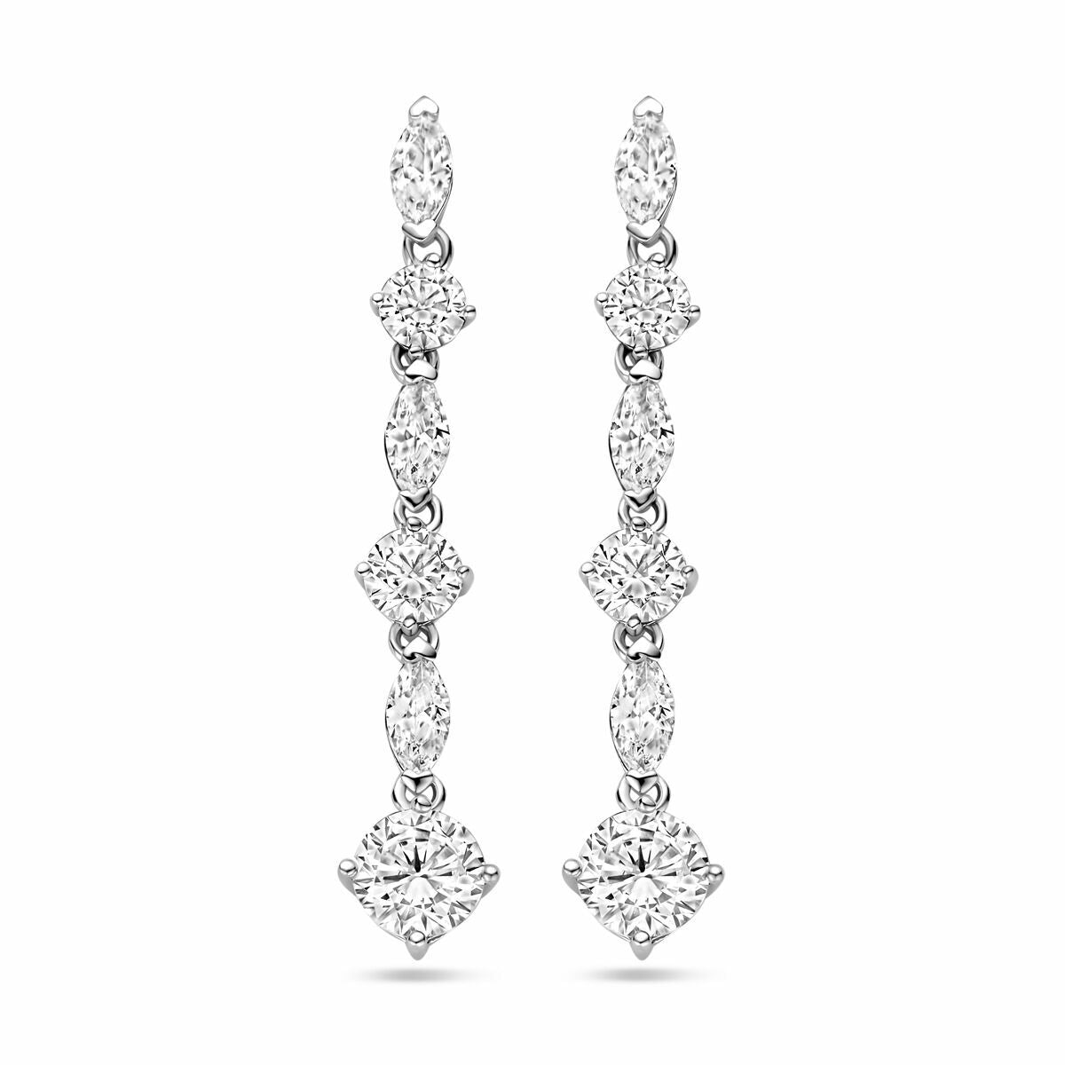 Zilver Gerhodineerd Oorhangers Zirkonia 1338896 - PansiteNederland.nl