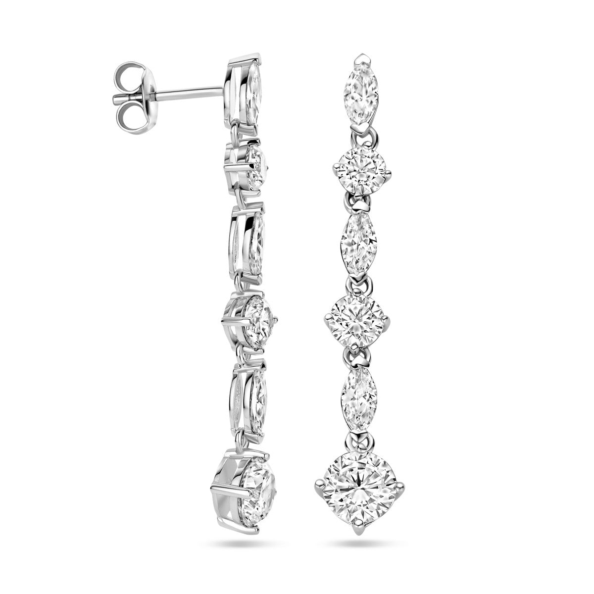 Zilver Gerhodineerd Oorhangers Zirkonia 1338896 - PansiteNederland.nl