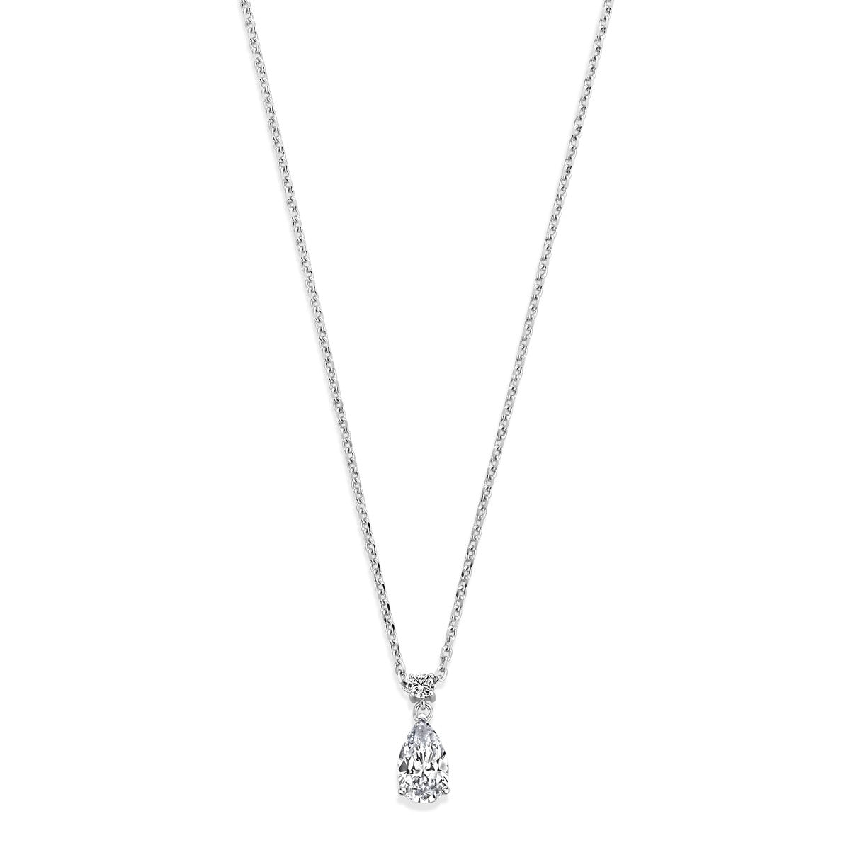 zilver gerhodineerd collier zirkonia 43 + 3 cm 1338898 - PansiteNederland.nl