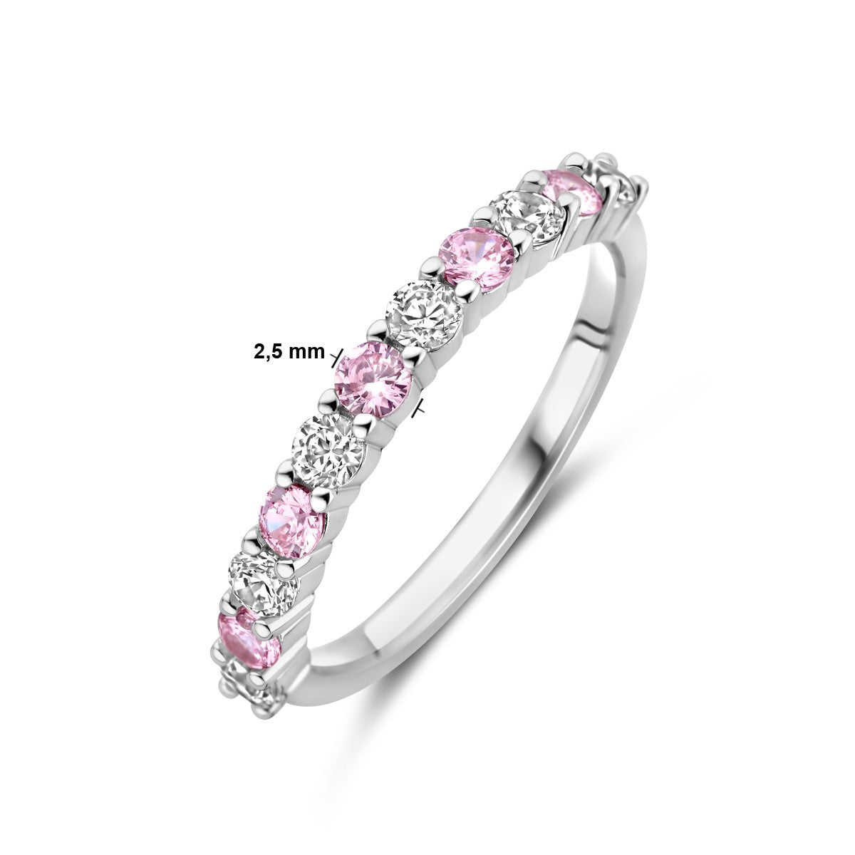 Gerhodineerd Zilver Ring Wit En Roze Met Zirkonia 1338901 - PansiteNederland.nl