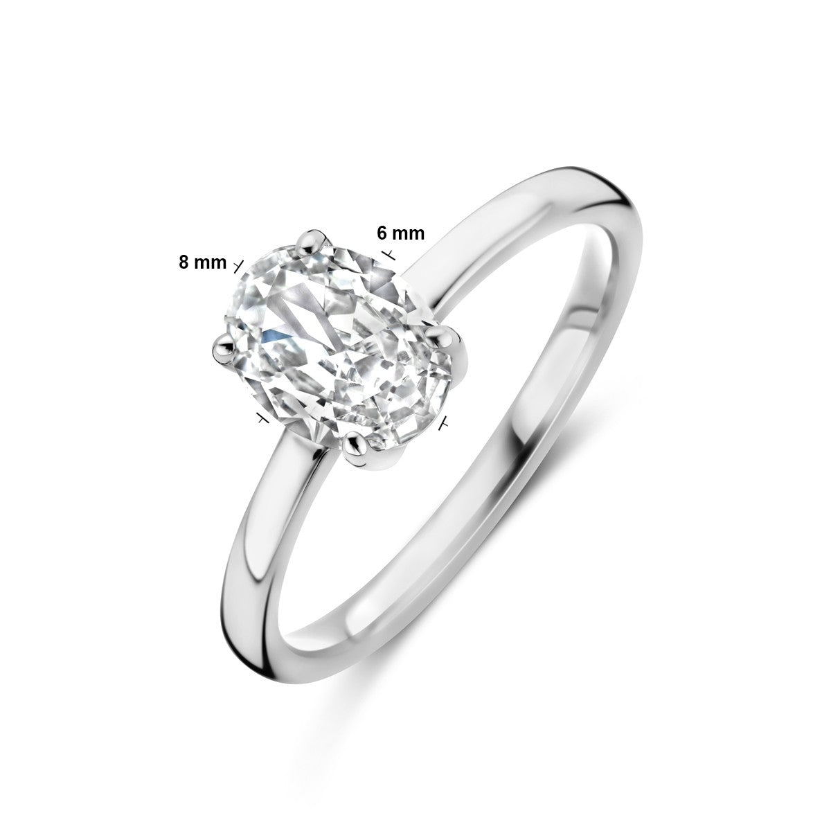 Gerhodineerd Zilver Ring Met Zirkonia 1338906 - PansiteNederland.nl