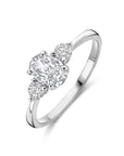 Gerhodineerd Zilver Ring Trilogie Met Zirkonia 7 X 5 Mm 1338911 - PansiteNederland.nl