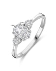 Gerhodineerd Zilver Ring Trilogie Met Zirkonia 7 X 5 Mm 1338911 - PansiteNederland.nl