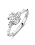 Gerhodineerd Zilver Ring Trilogie Met Zirkonia 8 X 6 Mm 1338916 - PansiteNederland.nl