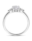 Gerhodineerd Zilver Ring Trilogie Met Zirkonia 8 X 6 Mm 1338916 - PansiteNederland.nl