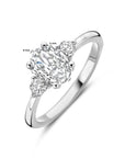 Gerhodineerd Zilver Ring Trilogie Met Zirkonia 8 X 6 Mm 1338916 - PansiteNederland.nl