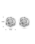 Zilver Gerhodineerd Oorknoppen Roos Zirkonia 1338924 - PansiteNederland.nl