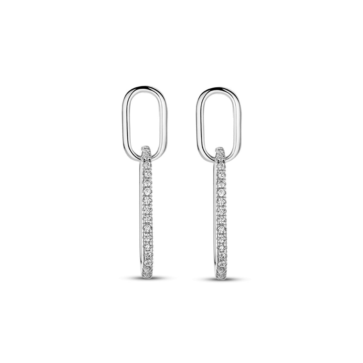 Zilver Gerhodineerd Oorhangers Zirkonia 24 Mm 1338995 - PansiteNederland.nl