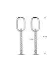 Zilver Gerhodineerd Oorhangers Zirkonia 24 Mm 1338995 - PansiteNederland.nl