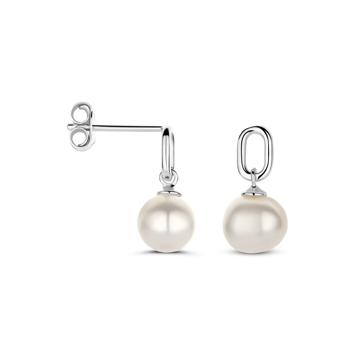 Zilver Gerhodineerd Oorhangers 15 Mm Parel 1338997 - PansiteNederland.nl