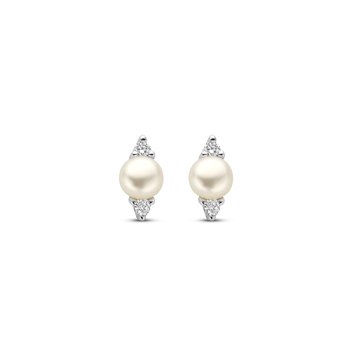 Zilver Gerhodineerd Oorknoppen Parel En Zirkonia 1338998 - PansiteNederland.nl