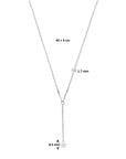 zilver gerhodineerd y-collier parel 45 + 3 cm 1339000