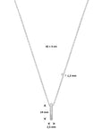 zilver gerhodineerd collier zirkonia 42 + 3 cm 1339001