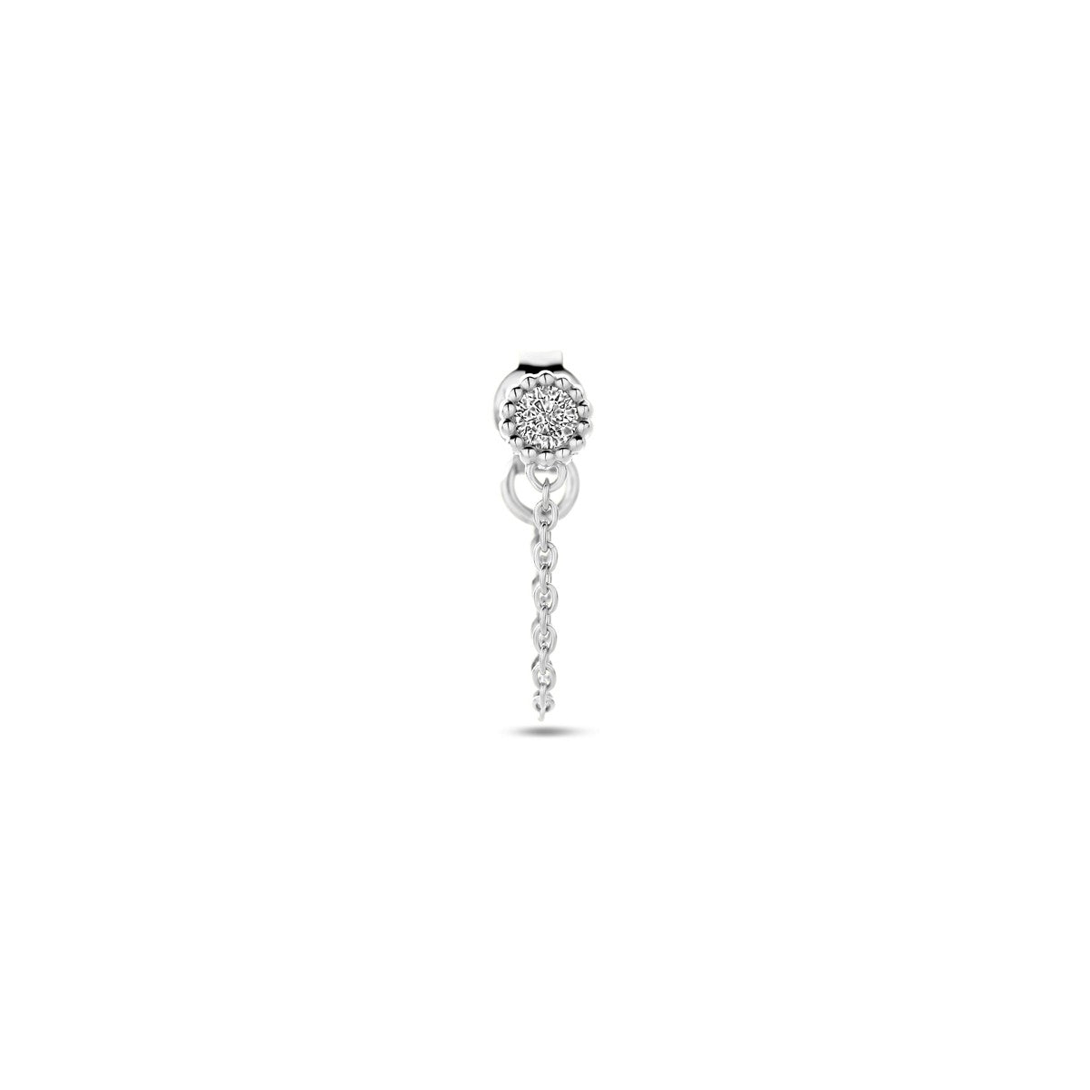 Zilver Gerhodineerd Oorknop Per Stuk Zirkonia 1339010 - PansiteNederland.nl
