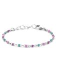 Zilver Gerhodineerd Armband Bolletjes Gekleurd Emaille 11 + 2 Cm 1339012 - PansiteNederland.nl